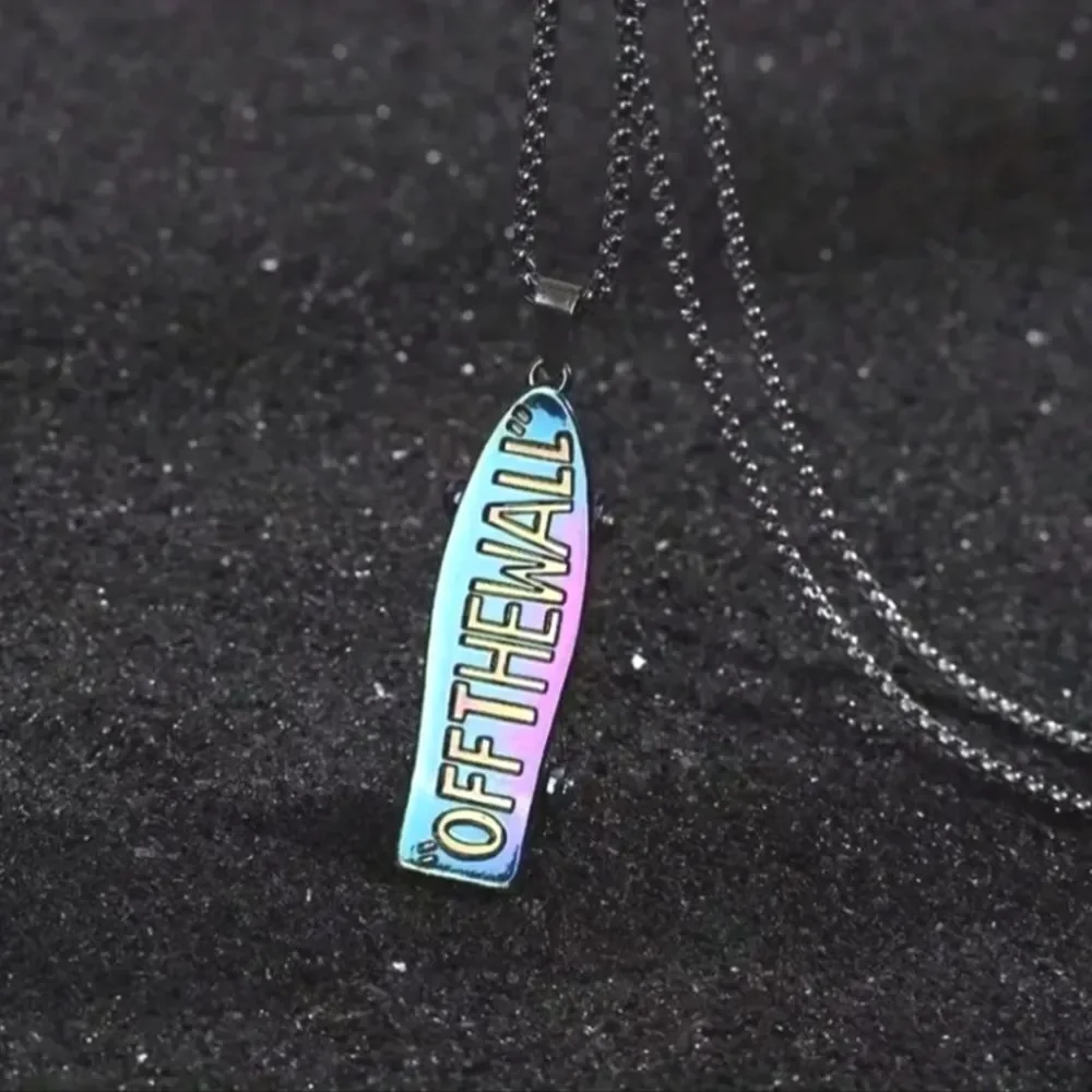 Retro unisex colorful skateboard Necklace